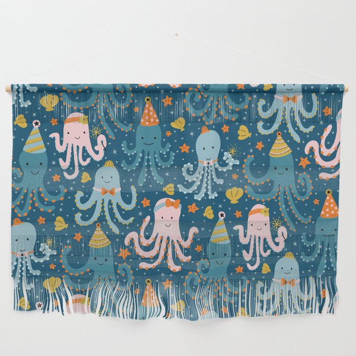 Octopus Birthday Party Pattern Wall Hanging Gallery Image 1