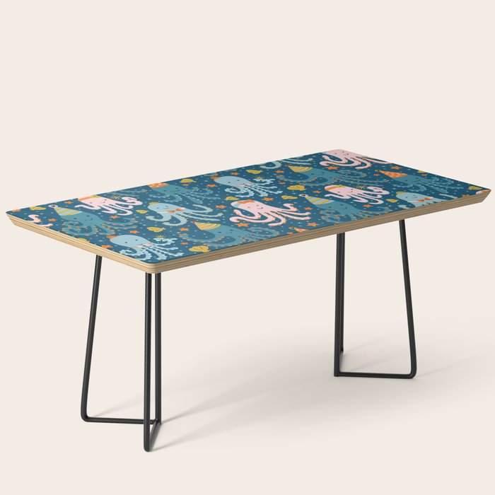 Octopus Birthday Party Pattern Coffee Table Gallery Image 1
