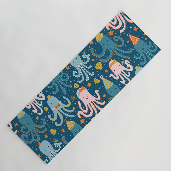 Octopus Birthday Party Pattern Yoga Mat Gallery Image 1
