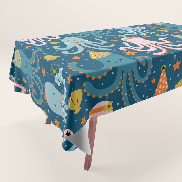 Octopus Birthday Party Pattern Tablecloth Gallery Image 1