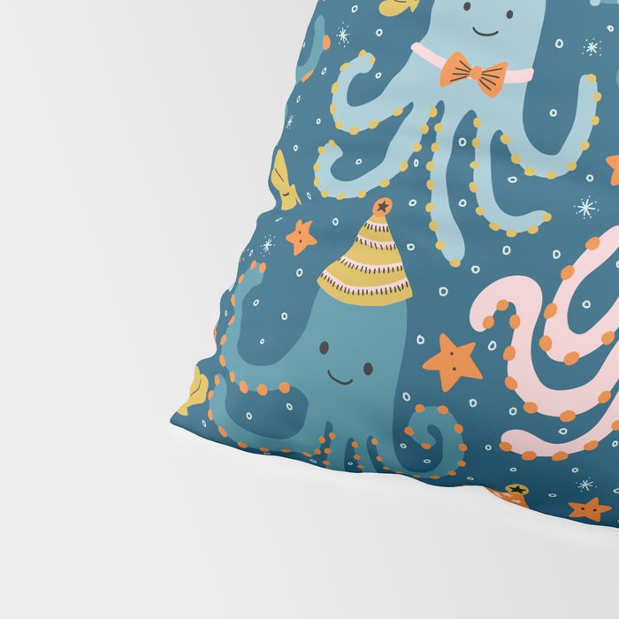 Octopus Birthday Party Pattern Pillow Sham Gallery Image 4