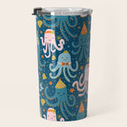 Octopus Birthday Party Pattern Travel Mug Gallery Image 3
