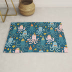 Octopus Birthday Party Pattern Rug Gallery Image 1