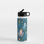 Octopus Birthday Party Pattern Water Bottle Gallery Image 1