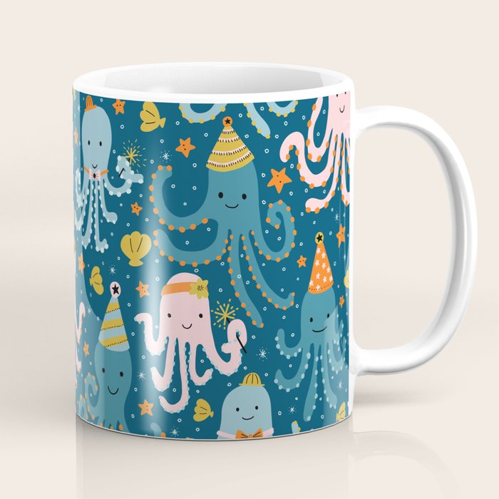 Octopus Birthday Party Pattern Coffee Mug Gallery Image 1
