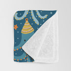 Octopus Birthday Party Pattern Throw Blanket Gallery Image 3