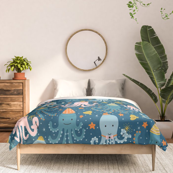 Octopus Birthday Party Pattern Comforter Gallery Image 3