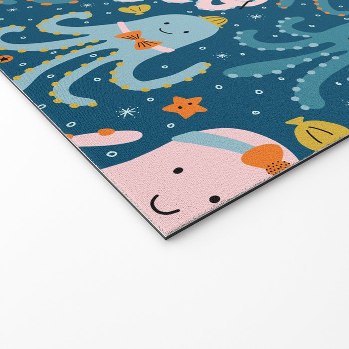 Octopus Birthday Party Pattern Welcome Mat Gallery Image 2