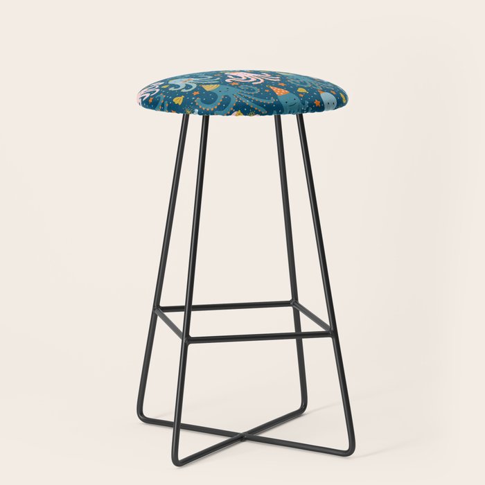Octopus Birthday Party Pattern Stool Gallery Image 1