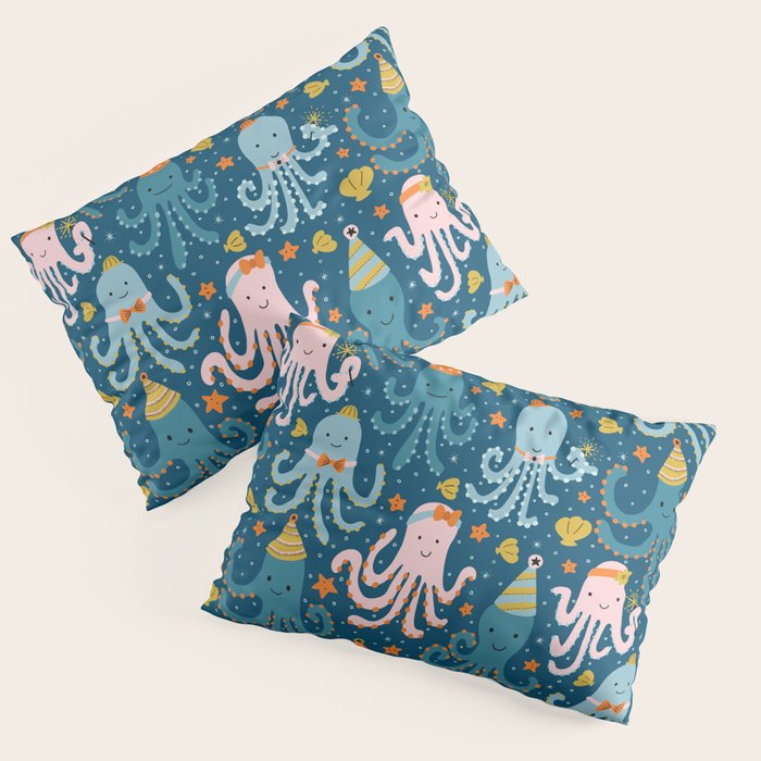 Octopus Birthday Party Pattern Pillow Sham Gallery Image 3