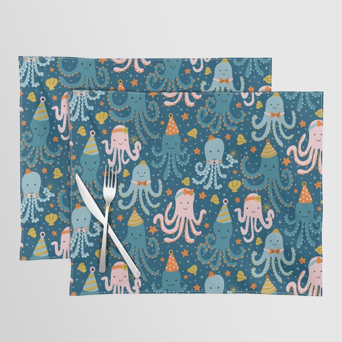 Octopus Birthday Party Pattern Placemat Gallery Image 1