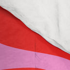 Retro Modern Soft Curves Abstract Pop Pattern in Preppy Pink and Red Comforter Gallery Image 4