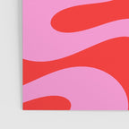 Retro Modern Soft Curves Abstract Pop Pattern in Preppy Pink and Red Poster Gallery Image 3