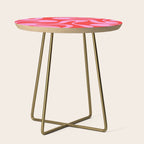 Retro Modern Soft Curves Abstract Pop Pattern in Preppy Pink and Red Side Table Gallery Image 1
