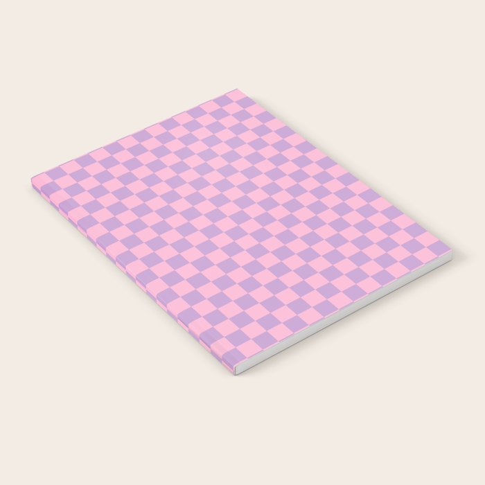 Lavender and Pink Checkered Checked Mini Checkerboard Pattern Notebook Gallery Image 2
