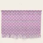 Lavender and Pink Checkered Checked Mini Checkerboard Pattern Wall Hanging Gallery Image 1