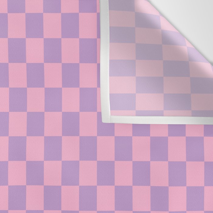 Lavender and Pink Checkered Checked Mini Checkerboard Pattern Wall Tapestry Gallery Image 3