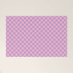 Lavender and Pink Checkered Checked Mini Checkerboard Pattern Welcome Mat Gallery Image 1
