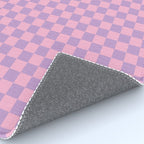Lavender and Pink Checkered Checked Mini Checkerboard Pattern Rug Gallery Image 4