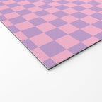 Lavender and Pink Checkered Checked Mini Checkerboard Pattern Welcome Mat Gallery Image 2