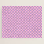 Lavender and Pink Checkered Checked Mini Checkerboard Pattern Jigsaw Puzzle Gallery Image 1