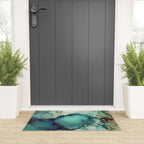 Teal Abstract Welcome Mat Gallery Image 3
