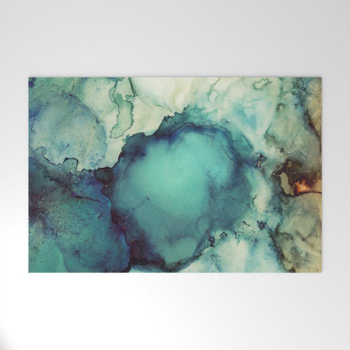 Teal Abstract Welcome Mat Gallery Image 1
