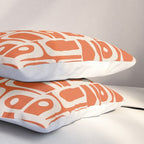 Mid Century Modern Piquet Geometric Multi Pattern in Orange Spice and Beige Pillow Sham Gallery Image 3