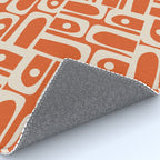 Mid Century Modern Piquet Geometric Multi Pattern in Orange Spice and Beige Rug Gallery Image 4