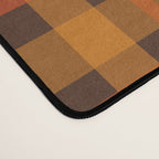 Autumn Plaid Pattern in Retro 70s Orange and Brown Desk Mat Gallery Image 4