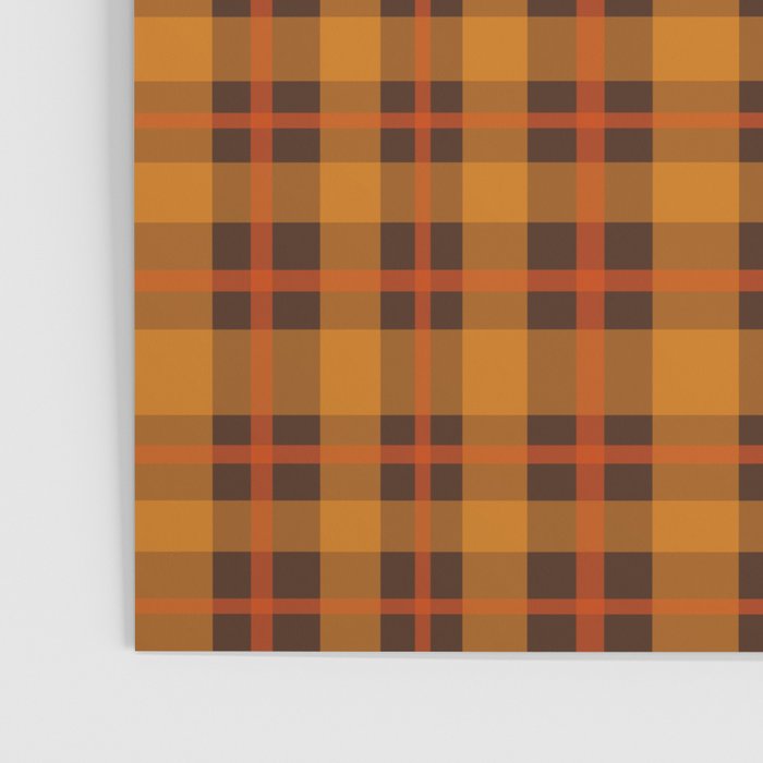 Autumn Plaid Pattern in Retro 70s Orange and Brown Poster Gallery Image 3