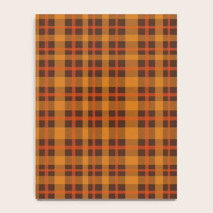 Autumn Plaid Pattern in Retro 70s Orange and Brown Notebook Gallery Image 4