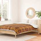 Autumn Plaid Pattern in Retro 70s Orange and Brown Duvet Cover Gallery Image 2