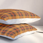 Autumn Plaid Pattern in Retro 70s Orange and Brown Pillow Sham Gallery Image 3