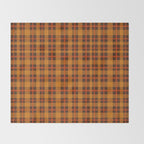 Autumn Plaid Pattern in Retro 70s Orange and Brown Throw Blanket Gallery Image 2