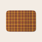 Autumn Plaid Pattern in Retro 70s Orange and Brown Bath Mat Gallery Image 1