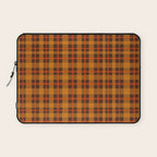 Autumn Plaid Pattern in Retro 70s Orange and Brown Laptop Sleeve Gallery Image 1