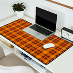 Autumn Plaid Pattern in Retro 70s Orange and Brown Desk Mat Gallery Image 2