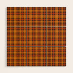Autumn Plaid Pattern in Retro 70s Orange and Brown Wood Wall Art Gallery Image 1