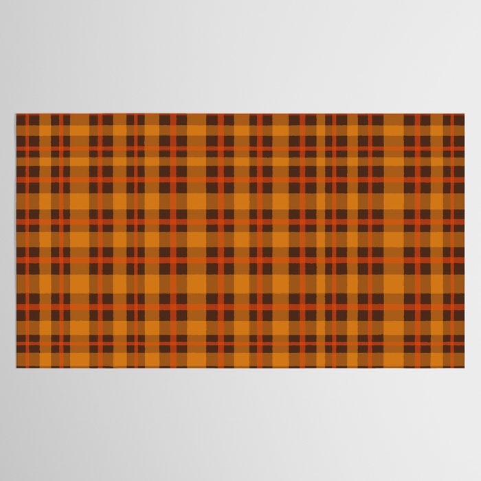 Autumn Plaid Pattern in Retro 70s Orange and Brown Tablecloth Gallery Image 2