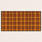 Autumn Plaid Pattern in Retro 70s Orange and Brown Desk Mat Gallery Image 3