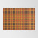 Autumn Plaid Pattern in Retro 70s Orange and Brown Rug Gallery Image 2