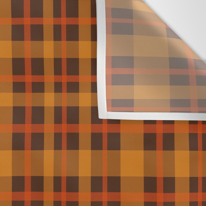 Autumn Plaid Pattern in Retro 70s Orange and Brown Wall Tapestry Gallery Image 3