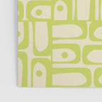 Mid Century Modern Piquet Abstract Multi Pattern Light Lime Linden Green Beige Poster Gallery Image 3