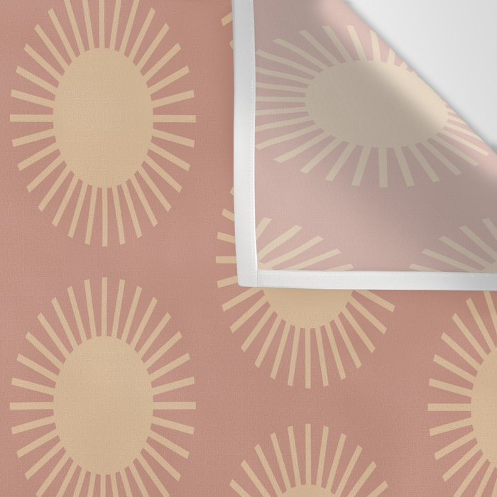 Boho Summer Sun Pattern XV Neutral Pastel Pink Wall Tapestry Gallery Image 3