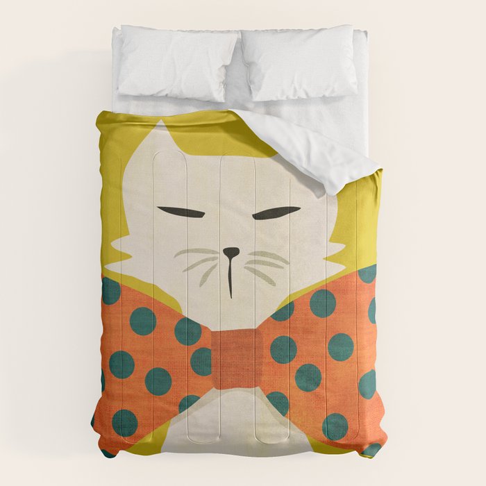 Cat with incredebly oversized humongous bowtie Comforter Gallery Image 6