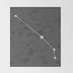 Aries Zodiac Star Constellation Line Art Grey Throw Blanket Gallery Image 2