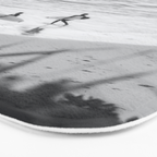 Surfers | Minimalist Black White Photography | Ocean Beach Travel Photo Bath Mat Gallery Image 3