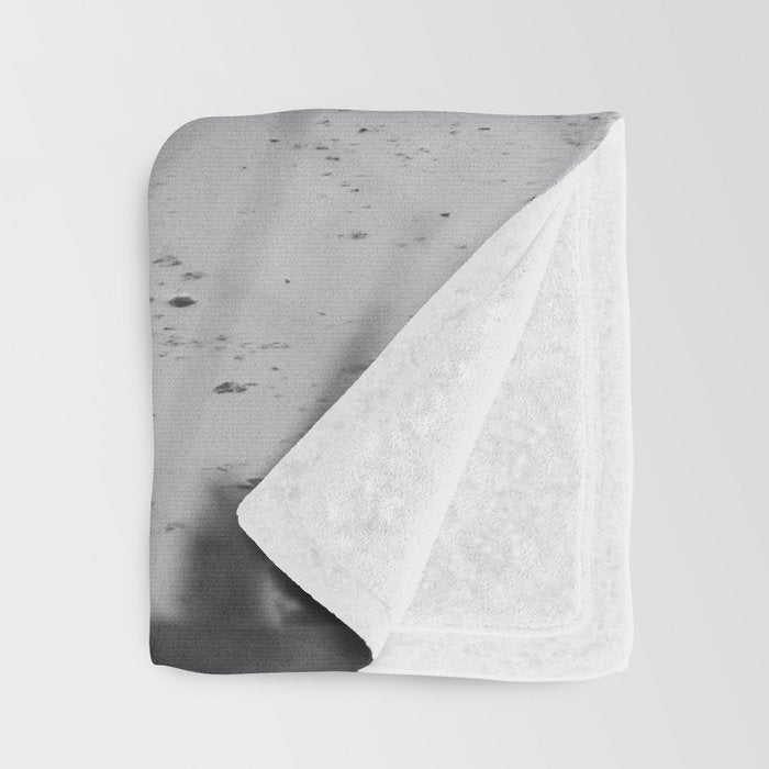 Surfers | Minimalist Black White Photography | Ocean Beach Travel Photo Throw Blanket Gallery Image 3