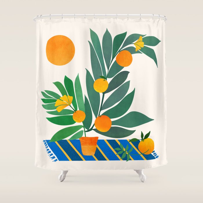 Summer's End With Oranges Shower Curtain Gallery Image 1
